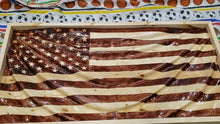 Load and play video in Gallery viewer, Draped Wavy Wooden American Flag
