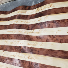 Load image into Gallery viewer, 2nd Amendment Wavy Wooden American Flag

