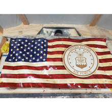 Load image into Gallery viewer, Air Force Cutout Wavy Wooden Flag
