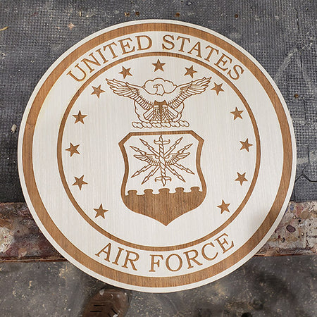 Air Force Cutout Wavy Wooden Flag