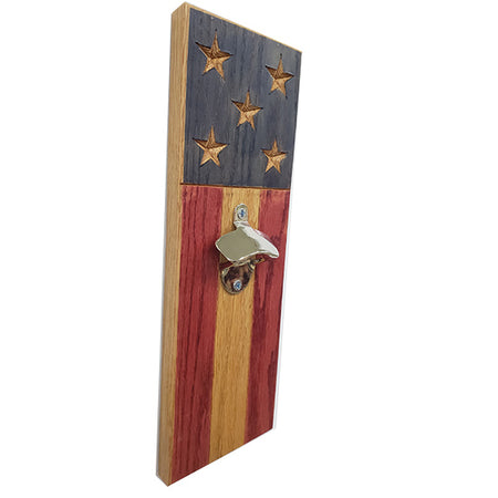 Red White & Blue Wall Mounted Bottle Opener