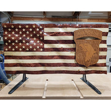 Load image into Gallery viewer, Army Airborne Wavy Wooden American Flag
