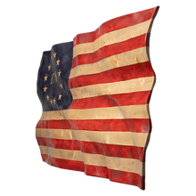Load image into Gallery viewer, Betsy Ross Wavy Wooden American Flag
