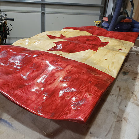 Canadian Wavy Wooden Flag