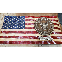 Load image into Gallery viewer, Personalized Military Wooden American Flag
