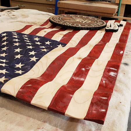 Personalized Military Wooden American Flag