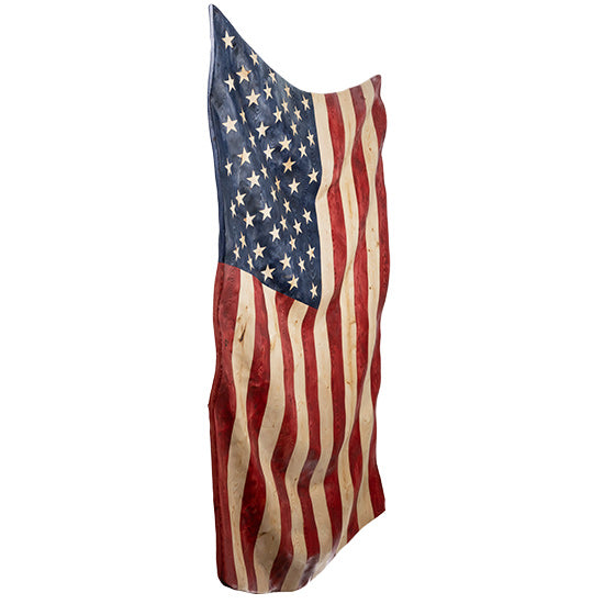 Vertical Draped Wavy American Flag