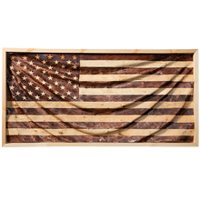 Load image into Gallery viewer, Draped Wavy Wooden American Flag
