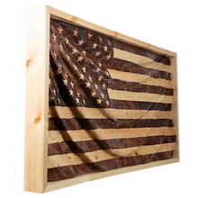 Load image into Gallery viewer, Draped Wavy Wooden American Flag
