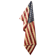 Load image into Gallery viewer, Folded Vertical Hanging Wavy Wooden American Flag
