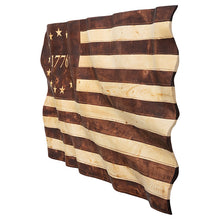 Load image into Gallery viewer, Large Betsy Ross 1776 Vintage Wavy Wooden American Flag
