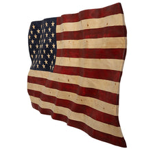 Load image into Gallery viewer, Large Stars and Stripes Wavy Wooden American Flag
