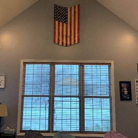 Large Vertical Draped Wavy American Flag